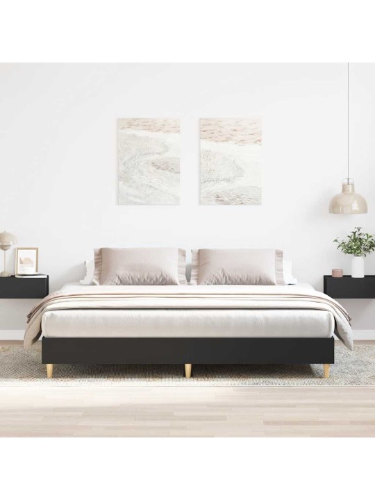 Sängynrunko ilman patjaa musta 180x200 cm tekninen puu