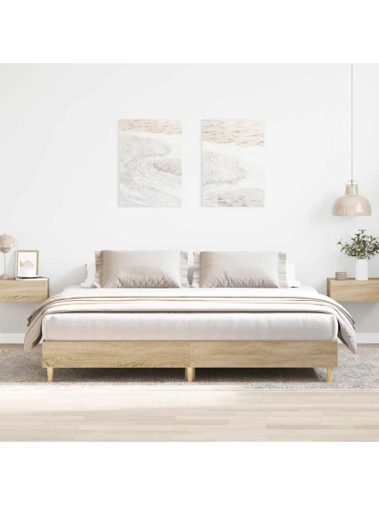 Sängynrunko ilman patjaa sonoma tammi 180x200 cm tekninen puu