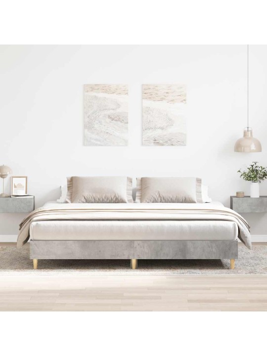 Sängynrunko ilman patjaa betonin harmaa 180x200 cm tekninen puu