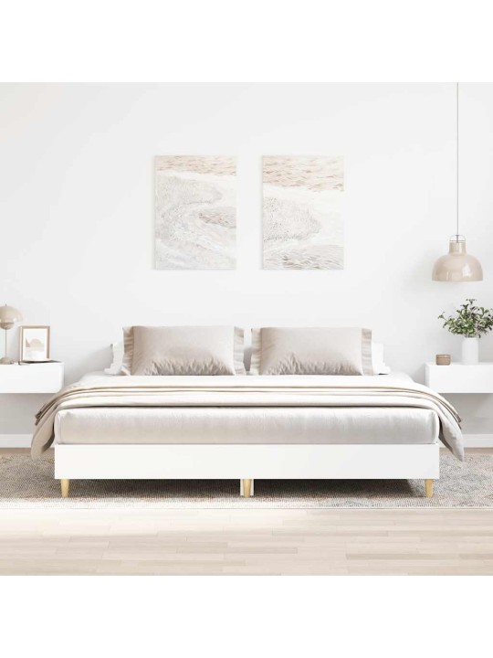 Sängynrunko ilman patjaa valkoinen 160x200 cm tekninen puu