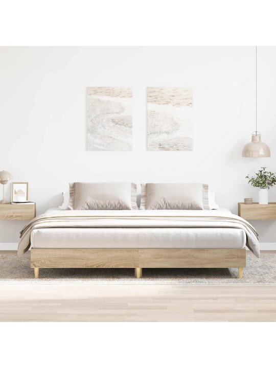 Sängynrunko ilman patjaa sonoma tammi 160x200 cm tekninen puu