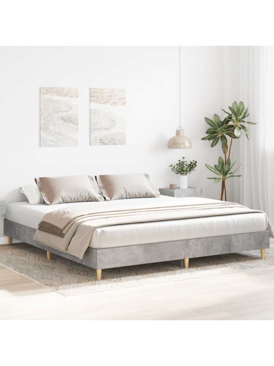 Sängynrunko ilman patjaa betonin harmaa 160x200 cm tekninen puu
