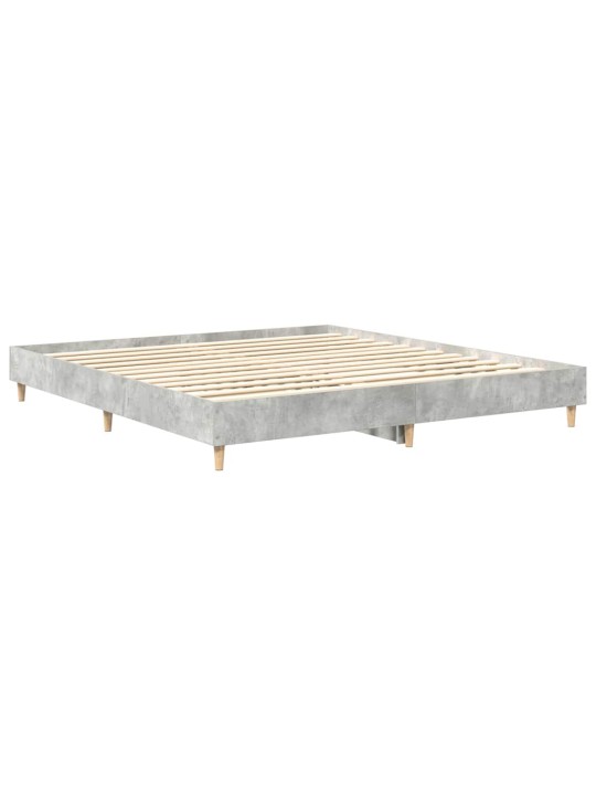 Sängynrunko ilman patjaa betonin harmaa 160x200 cm tekninen puu