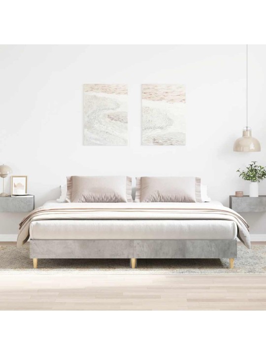Sängynrunko ilman patjaa betonin harmaa 160x200 cm tekninen puu