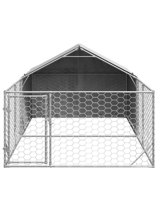 Ulkokoirakennel juoksun kanssa 2x1x1 m galvanoitu teräs