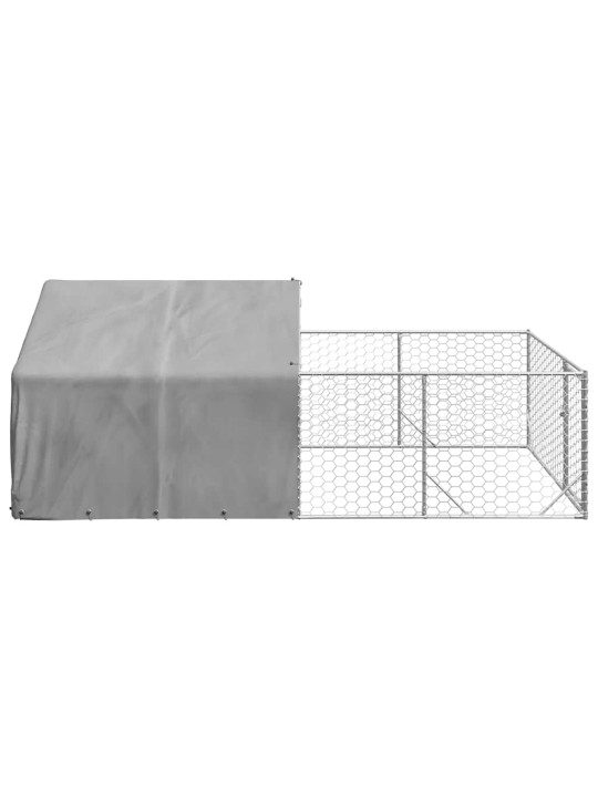 Ulkokoirakennel juoksun kanssa 2x1x1 m galvanoitu teräs