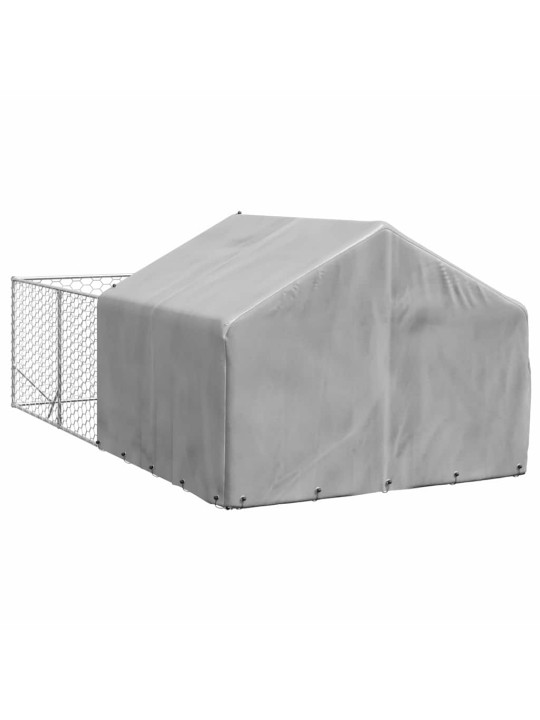 Ulkokoirakennel juoksun kanssa 2x1x1 m galvanoitu teräs