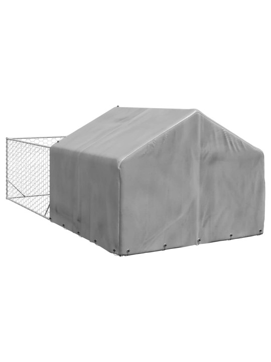 Ulkokoirakennel juoksun kanssa 5x2x1,5 m galvanoitu teräs