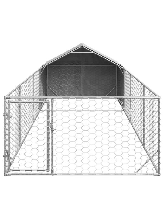 Ulkokoirakennel juoksun kanssa 6x2x1,5 m galvanoitu teräs
