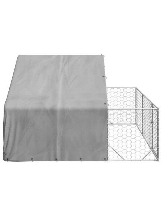 Ulkokoirakennel juoksun kanssa 3x3x1,9 m galvanoitu teräs