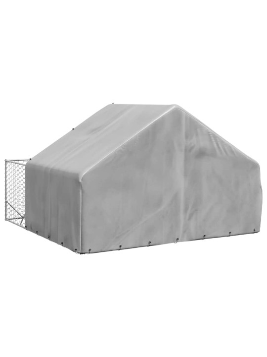 Ulkokoirakennel juoksun kanssa 3x3x1,9 m galvanoitu teräs