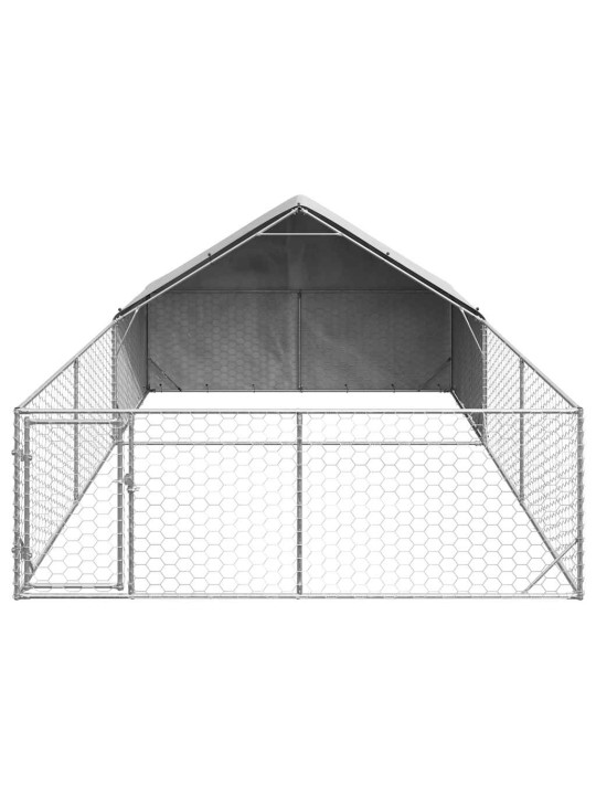 Ulkokoirakennel juoksun kanssa 6x3x1,9 m galvanoitu teräs
