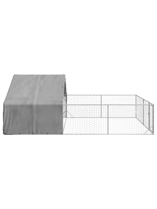 Ulkokoirakennel juoksun kanssa 6x3x1,9 m galvanoitu teräs