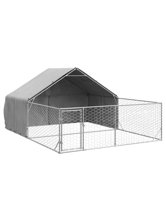 Ulkokoirakennel juoksun kanssa 5x3x1,9 m galvanoitu teräs