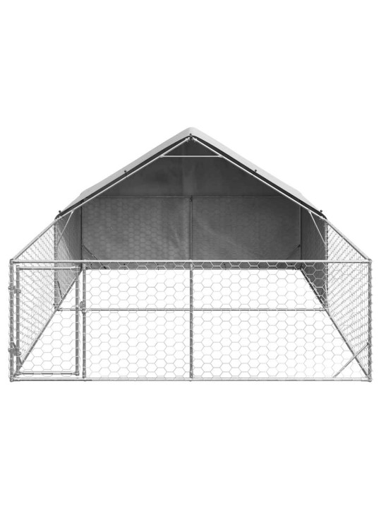 Ulkokoirakennel juoksun kanssa 5x3x1,9 m galvanoitu teräs