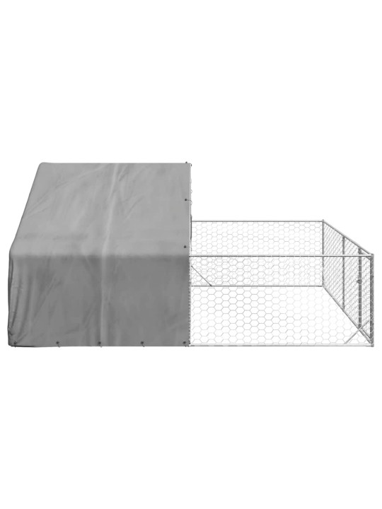 Ulkokoirakennel juoksun kanssa 5x3x1,9 m galvanoitu teräs