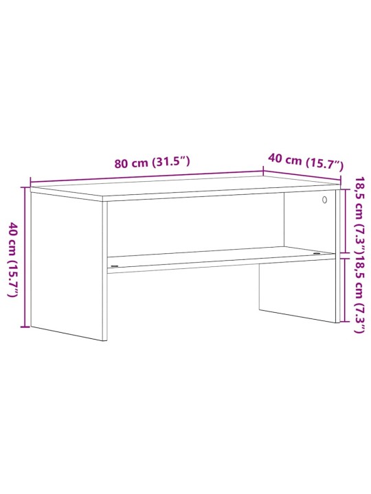 Tv-kaappi musta tammi 80x40x40 cm engineered wood