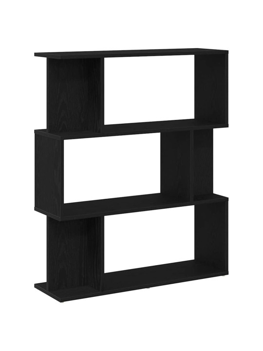 Kirjahylly musta tammi 80x24x96 cm engineered wood