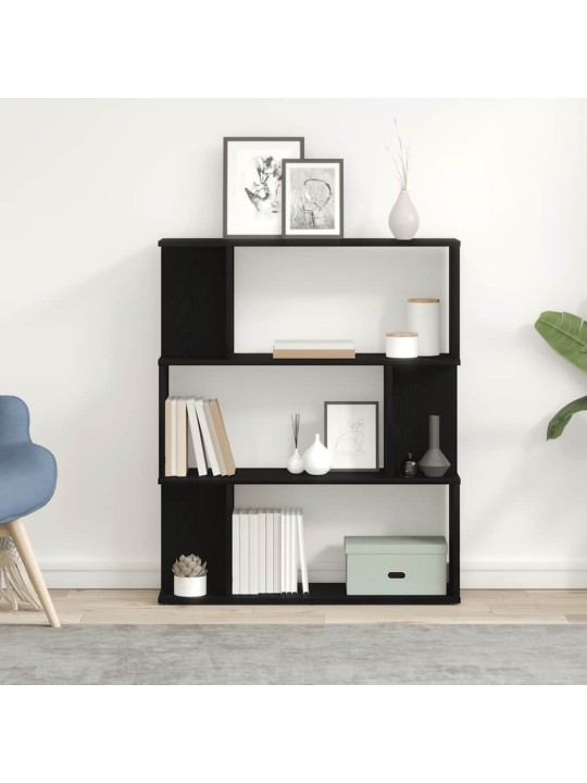 Kirjahylly musta tammi 80x24x96 cm engineered wood