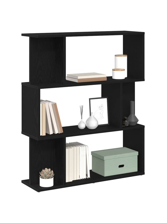 Kirjahylly musta tammi 80x24x96 cm engineered wood