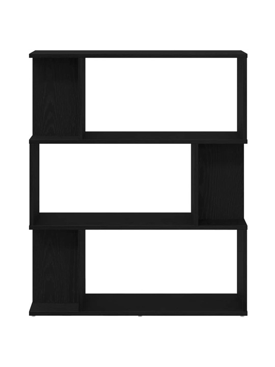 Kirjahylly musta tammi 80x24x96 cm engineered wood