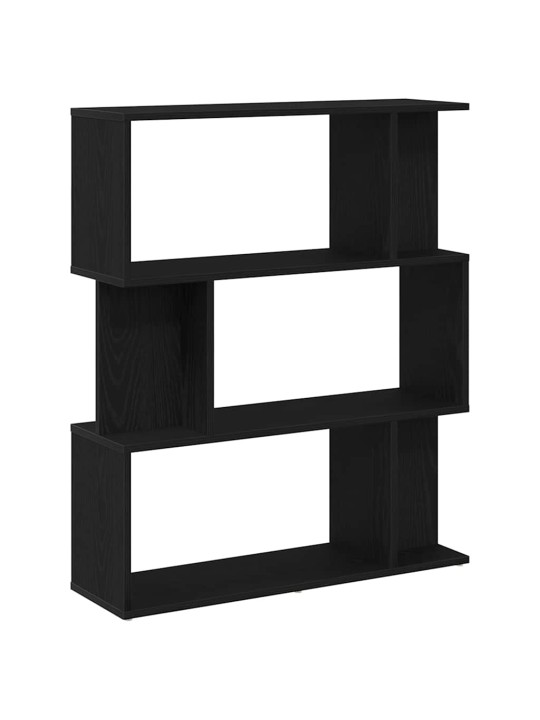Kirjahylly musta tammi 80x24x96 cm engineered wood