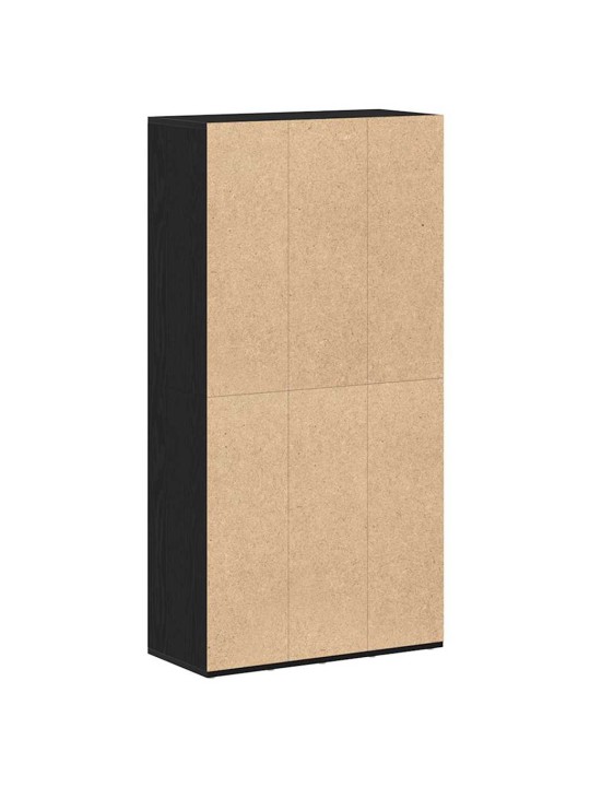 Kirjahylly musta tammi 66x30x130 cm engineered wood