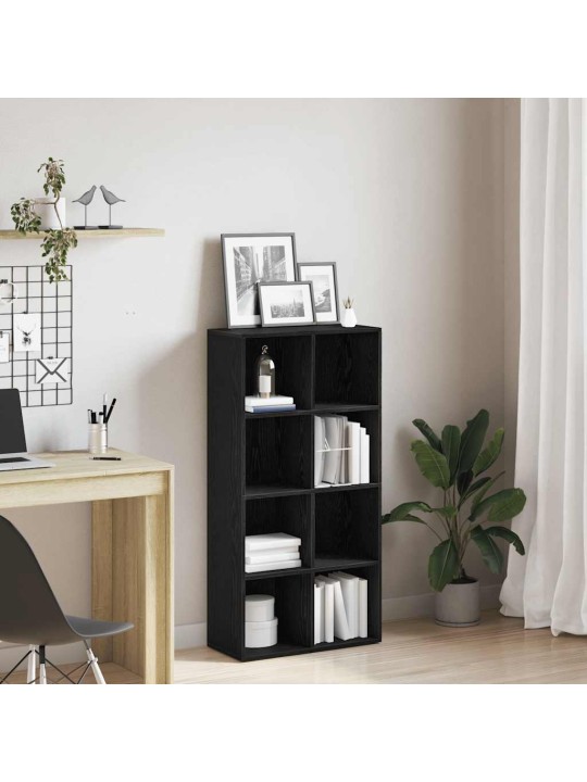 Kirjahylly musta tammi 66x30x130 cm engineered wood