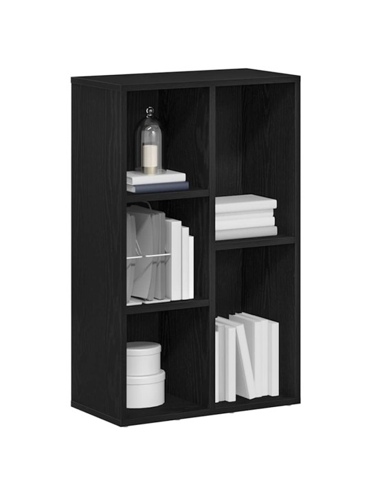 Kirjahylly musta tammi 50x25x80 cm engineered wood