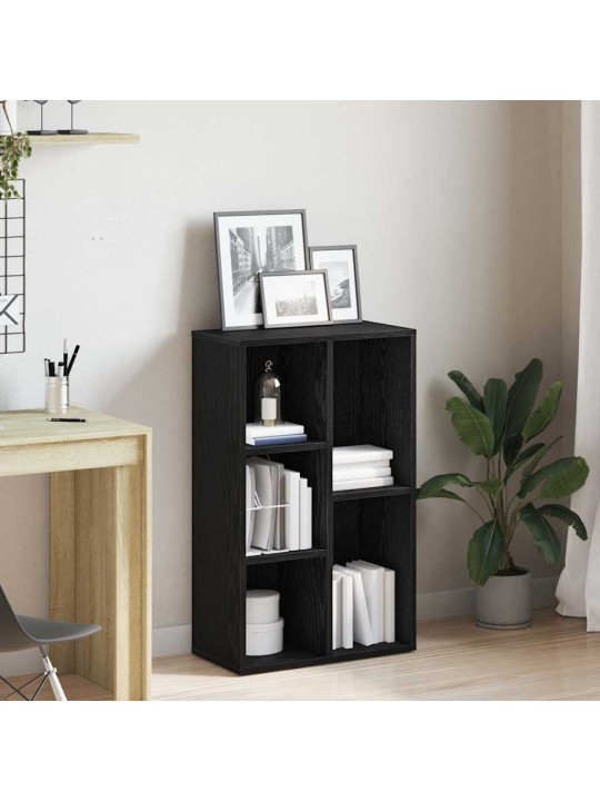 Kirjahylly musta tammi 50x25x80 cm engineered wood