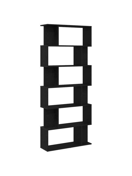 Kirjahylly musta tammi 80x24x190,5 cm engineered wood