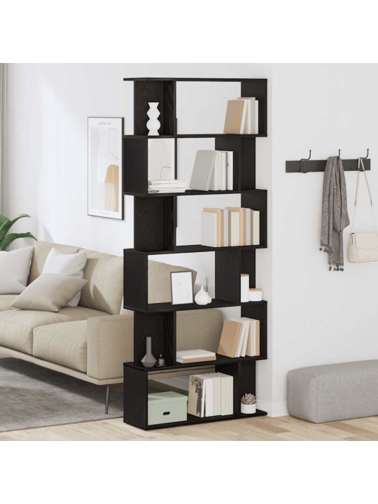 Kirjahylly musta tammi 80x24x190,5 cm engineered wood