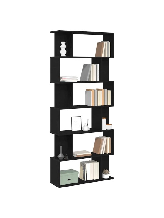 Kirjahylly musta tammi 80x24x190,5 cm engineered wood