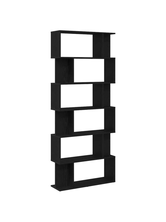 Kirjahylly musta tammi 80x24x190,5 cm engineered wood