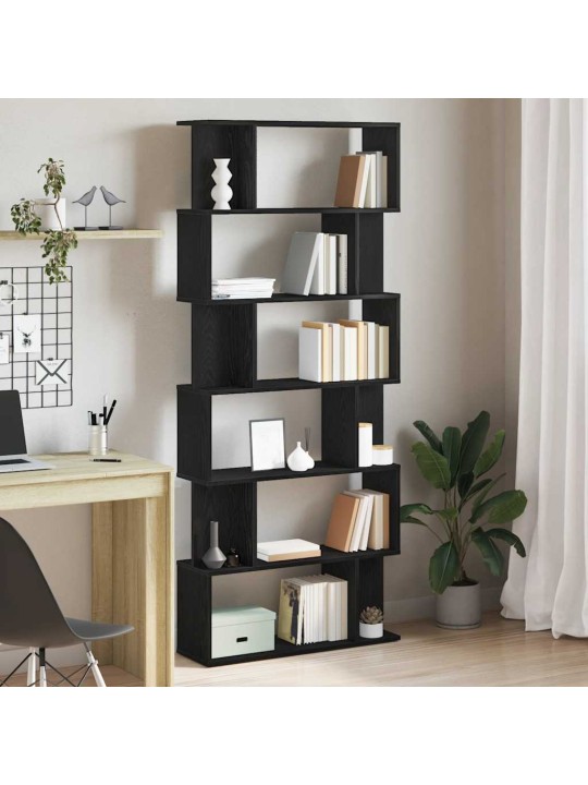 Kirjahylly musta tammi 80x24x190,5 cm engineered wood