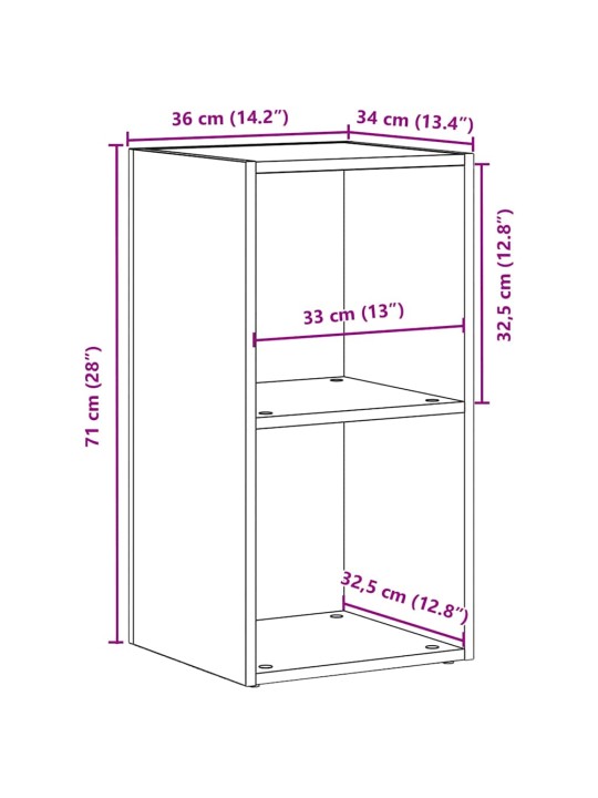 Lp säilytyslaatikko musta tammi 71x34x36 cm tekninen puu