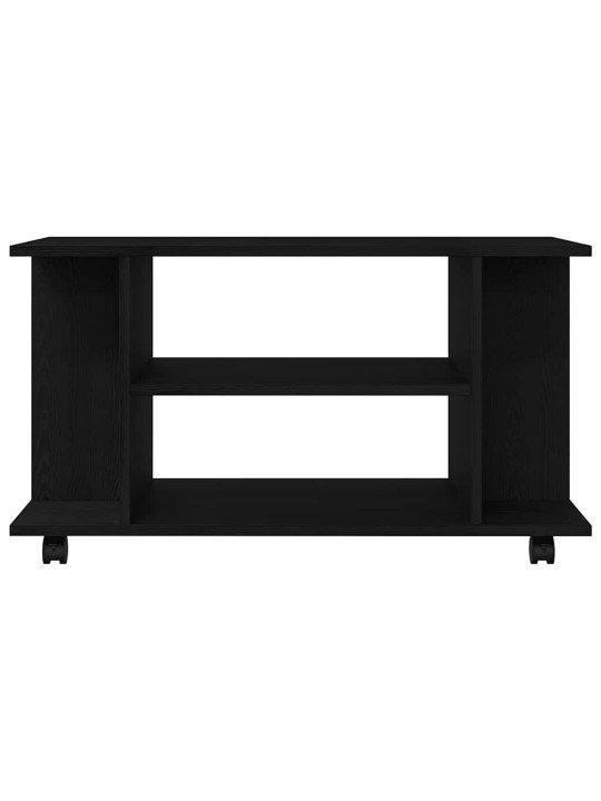 Tv-kaappi pyörillä musta tammi 80x40x45 cm tekninen puu
