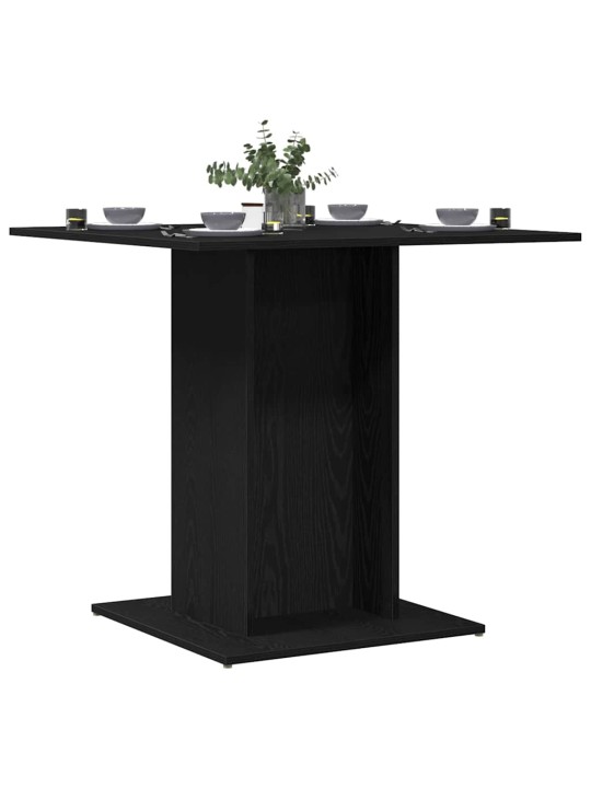 Ruokapöytä musta tammi 80x80x75 cm tekninen puu