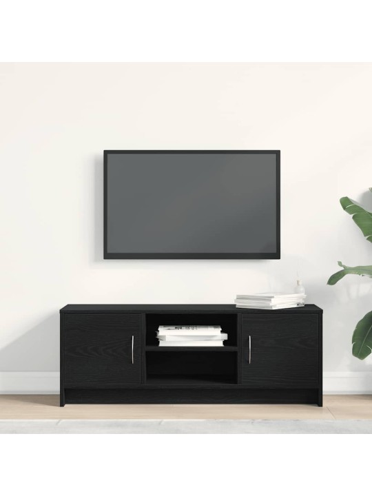 Tv-taso musta tammi 102x30x37,5 cm tekninen puu