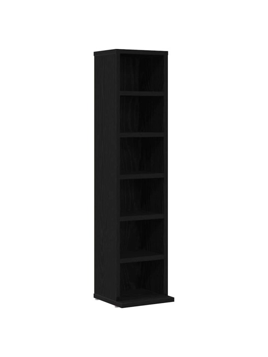 Cd-kaappi musta tammi 21x20x88 cm engineered wood