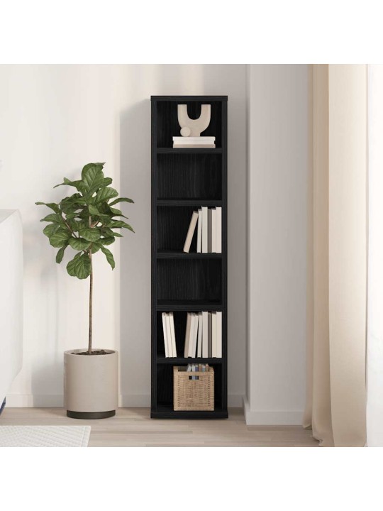 Cd-kaappi musta tammi 21x20x88 cm engineered wood