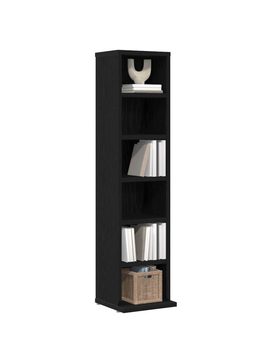 Cd-kaappi musta tammi 21x20x88 cm engineered wood