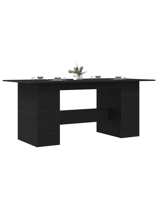 Ruokapöytä musta tammi 180x90x76 cm tekninen puu