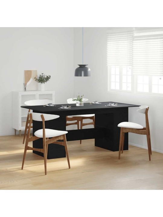 Ruokapöytä musta tammi 180x90x76 cm tekninen puu