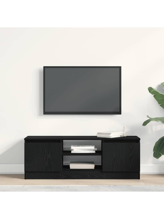 Tv-kaappi musta tammi 102x30x36 cm tekninen puu