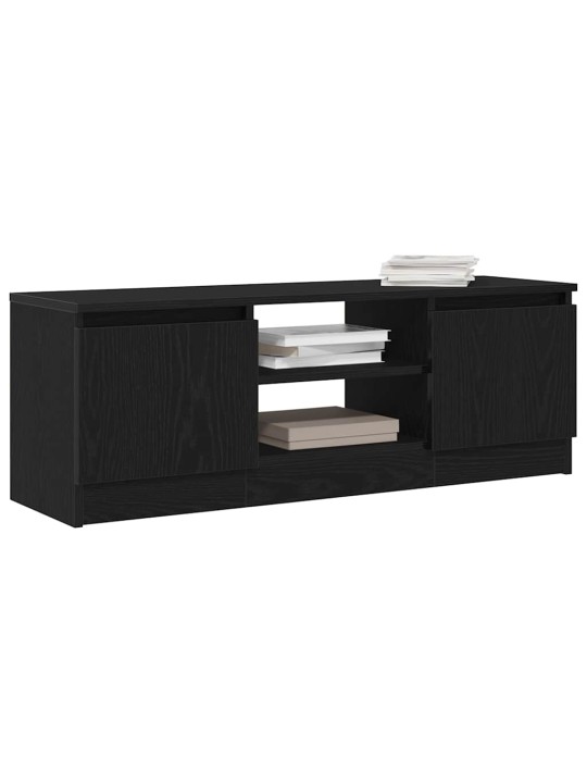Tv-kaappi musta tammi 102x30x36 cm tekninen puu