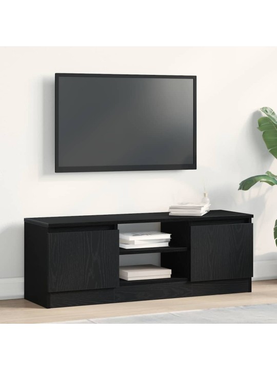 Tv-kaappi musta tammi 102x30x36 cm tekninen puu