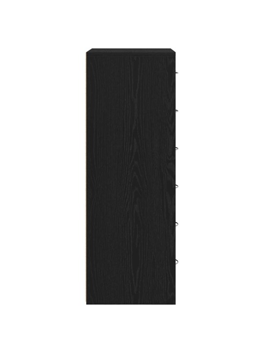 Lipasto 6 vetolaatikolla musta tammi 50x34x96 cm tekninen puu