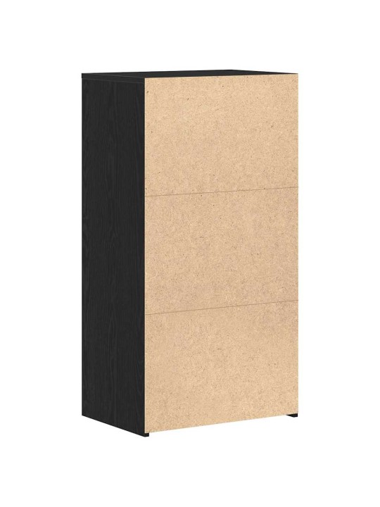 Lipasto 6 vetolaatikolla musta tammi 50x34x96 cm tekninen puu