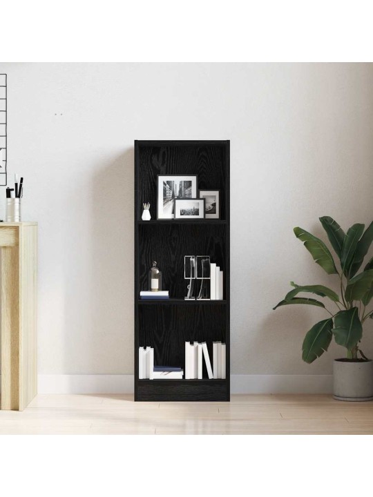 Kirjahylly musta tammi 40x24x109 cm tekninen puu
